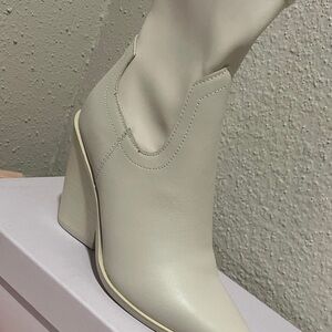 Elegant Cream Ankle Boots